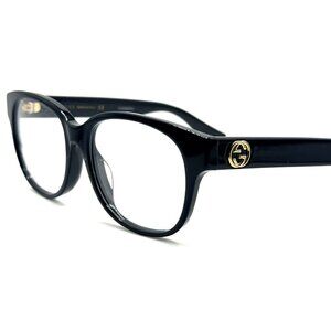 NEW GUCCI GG0040OA 001 Black Shiny Unisex Eyeglasses 53mm 16 145
